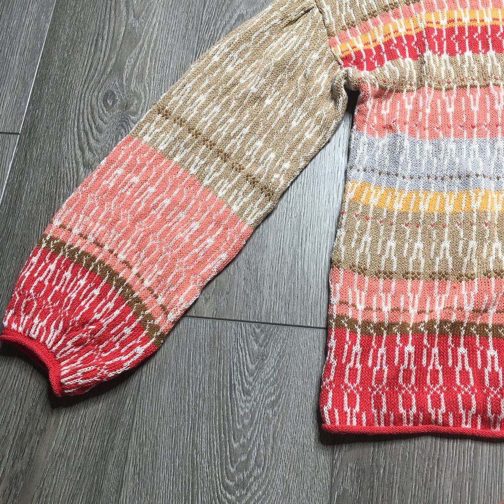 Sundance Womens Knit Jacquard Aztec Multicolor Pullover Sweater Linen Cotton XL - Picture 3 of 9